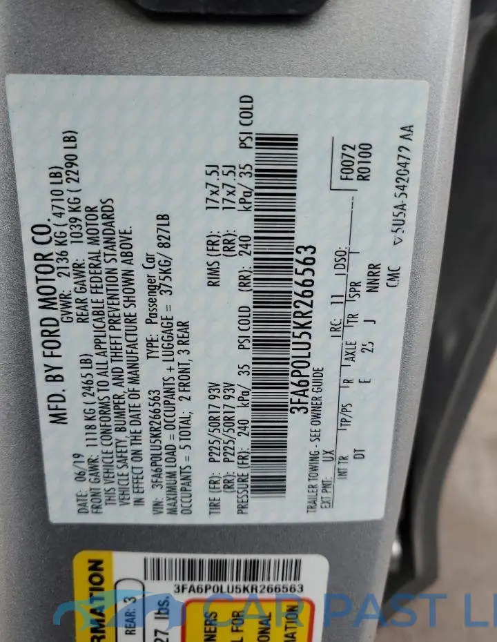 3FA6P0LU5KR266563# 12