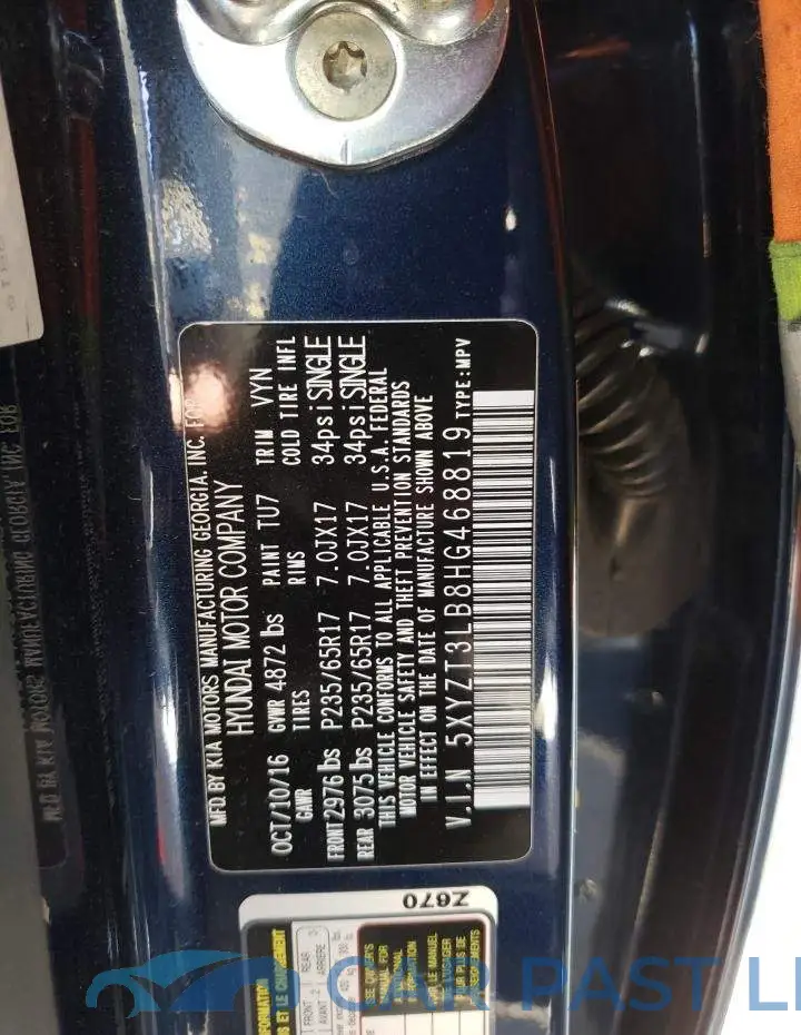 5XYZT3LB8HG468819# 13
