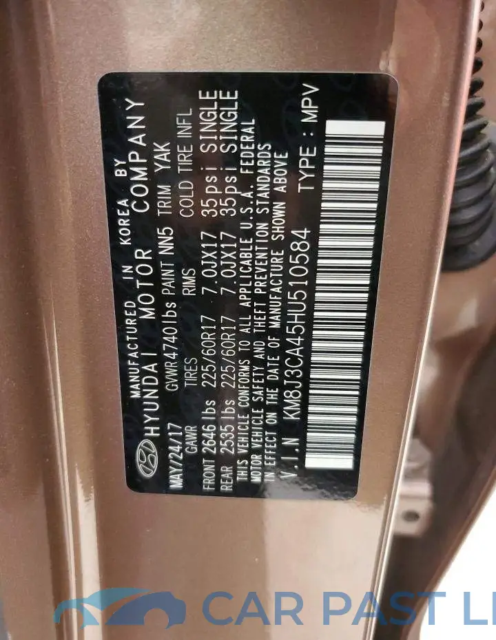 KM8J3CA45HU510584# 13