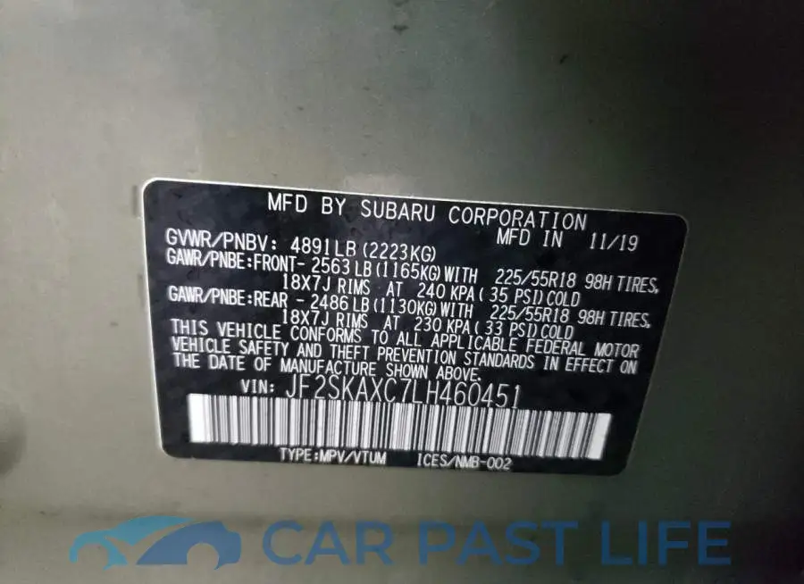 JF2SKAXC7LH460451# 13