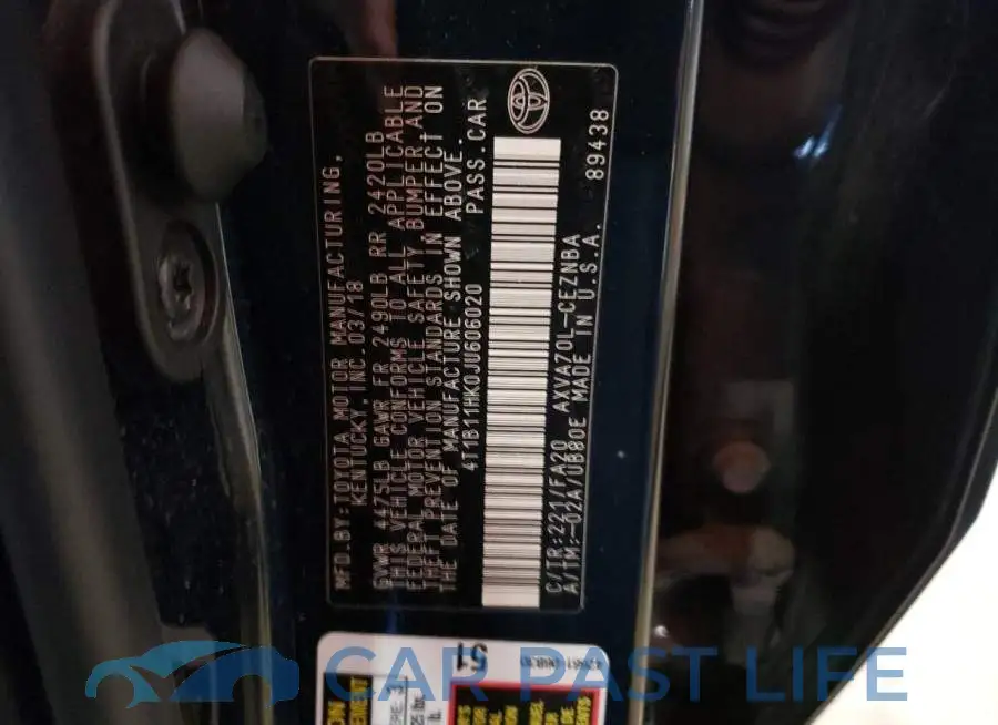 4T1B11HK0JU606020# 12