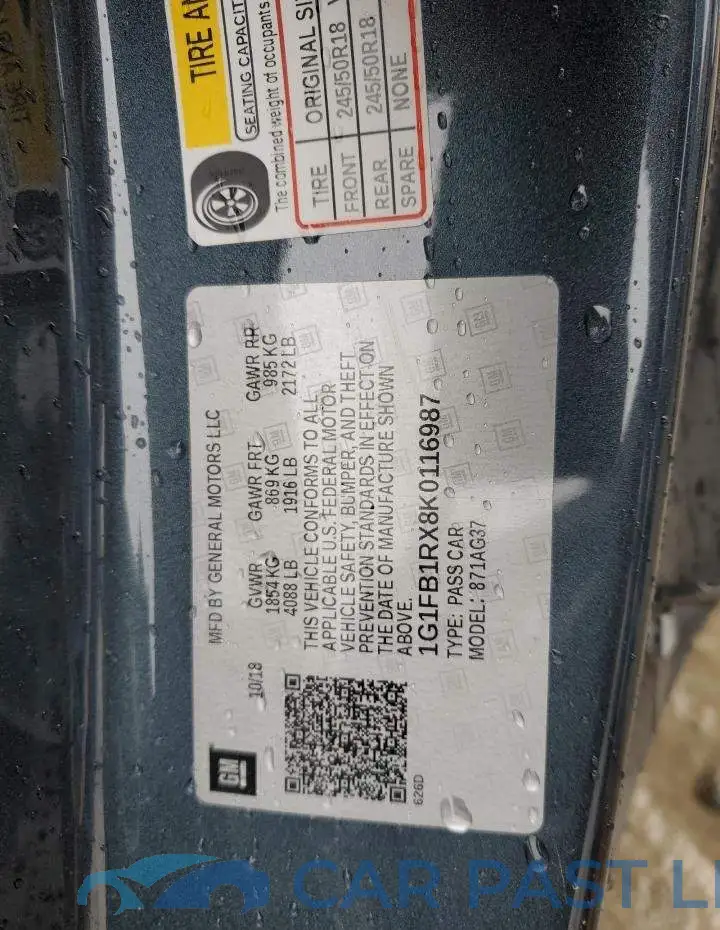 1G1FB1RX8K0116987# 12