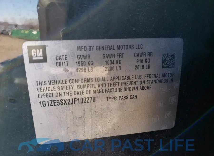 1G1ZE5SX2JF100270# 12