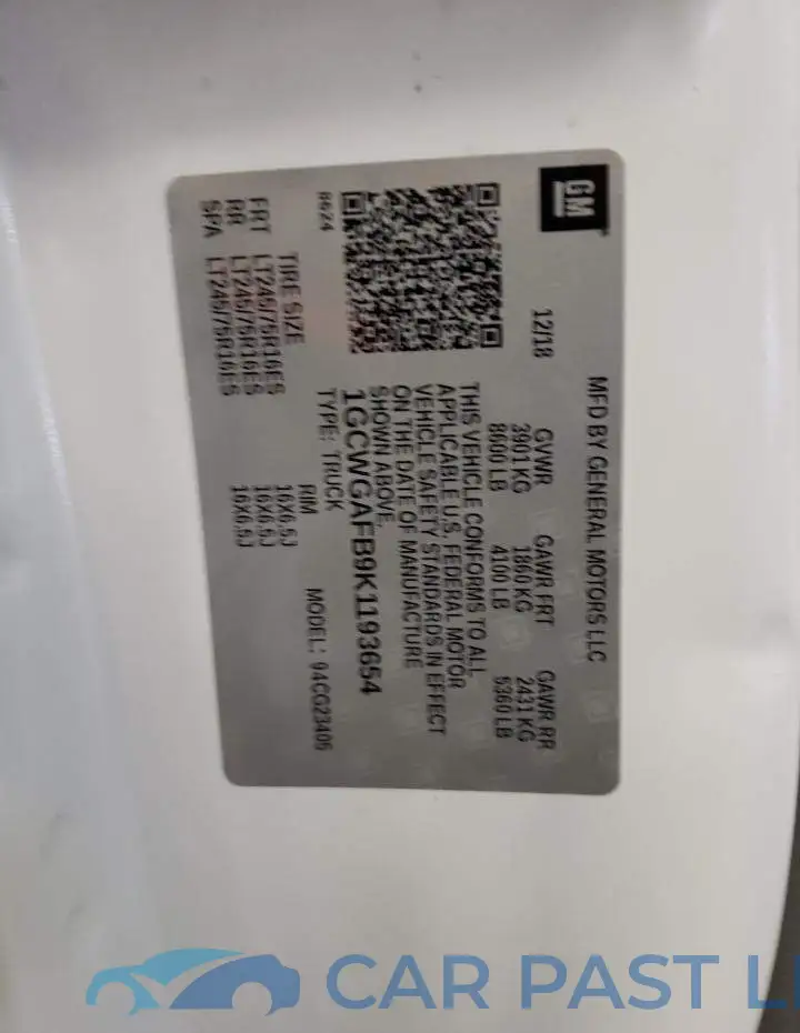 1GCWGAFB9K1193654# 13