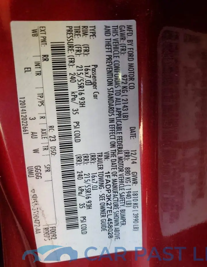 1FADP3K27EL458028# 12