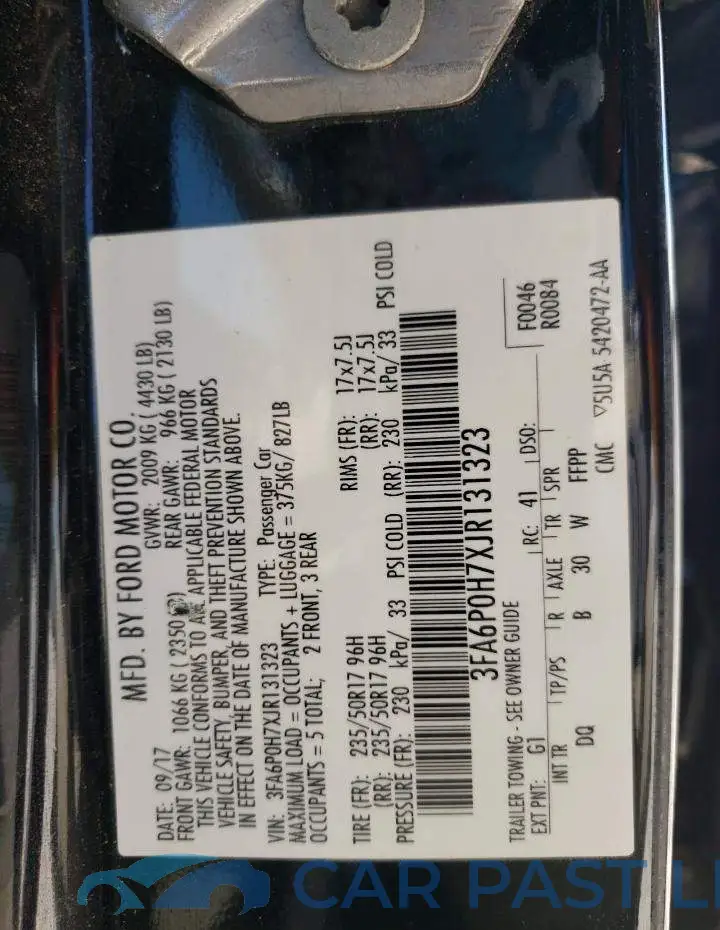 3FA6P0H7XJR131323# 13