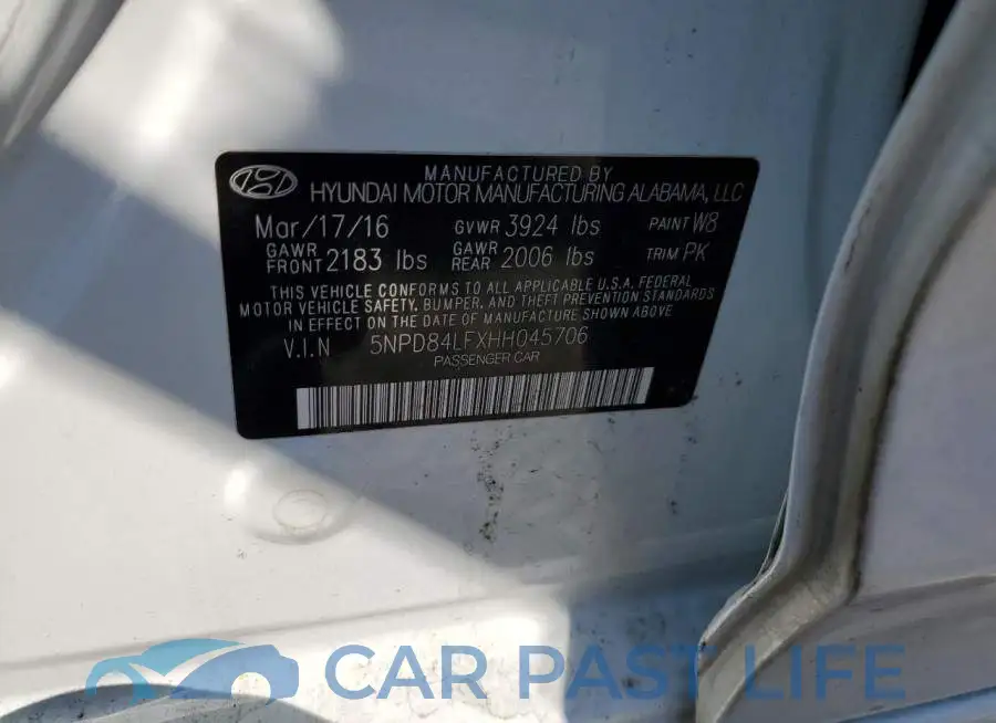 5NPD84LFXHH045706# 12