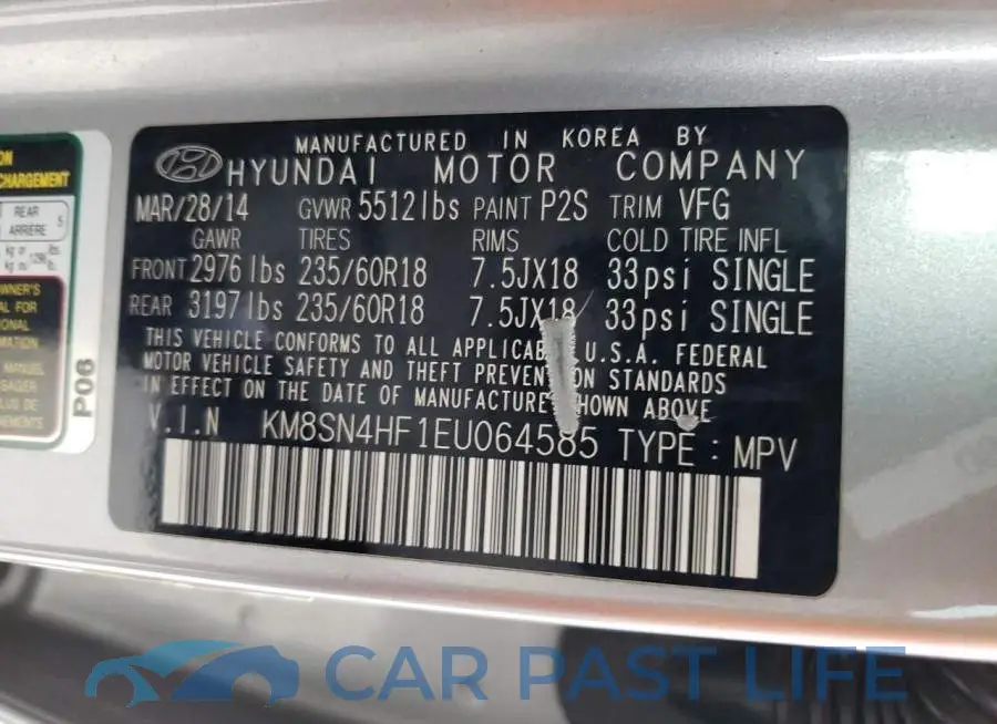 KM8SN4HF1EU064585# 13