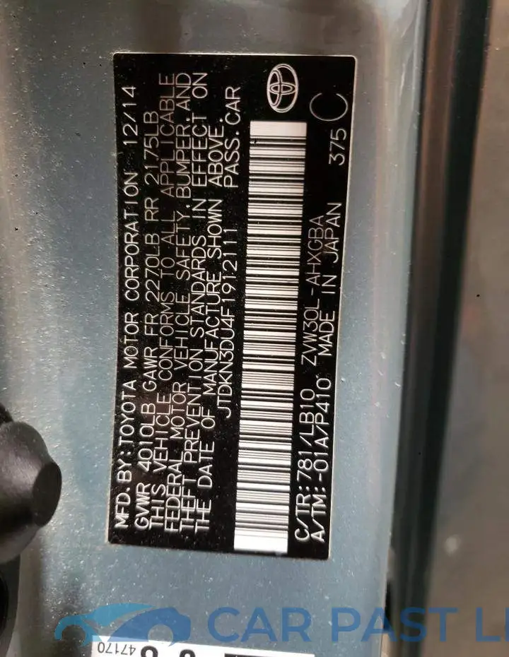 JTDKN3DU4F1912111# 13