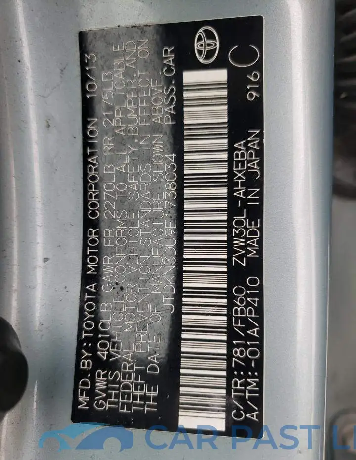 JTDKN3DU9E1738034# 10