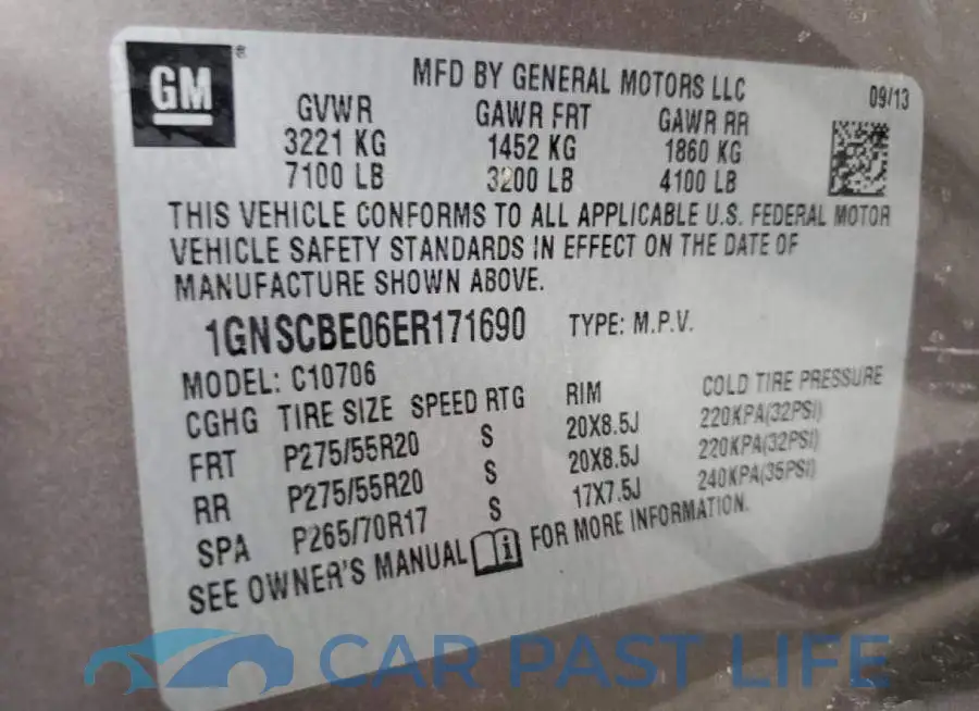 1GNSCBE06ER171690# 13