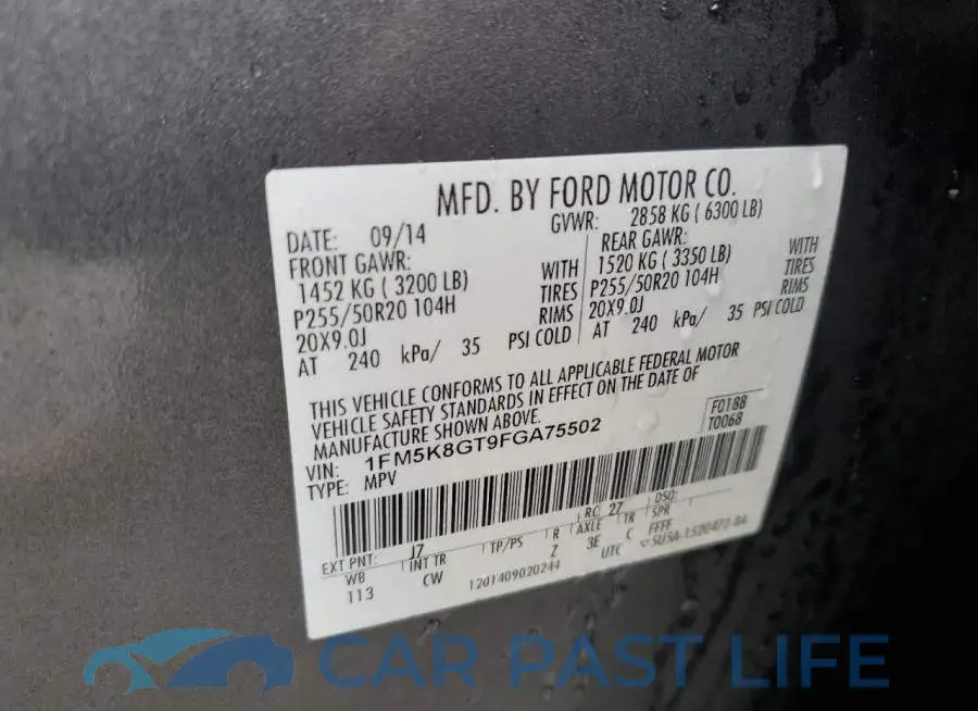 1FM5K8GT9FGA75502# 13