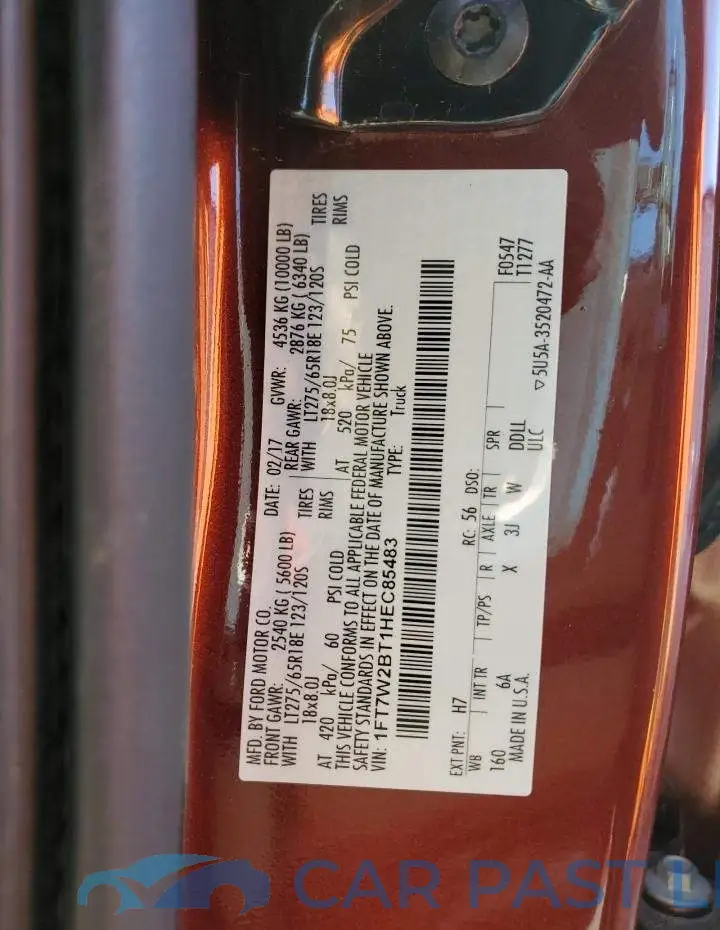1FT7W2BT1HEC85483# 13
