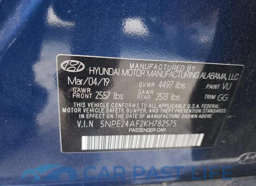 5NPE24AF2KH782575# 12