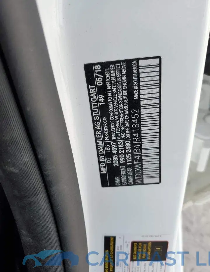 WDDWF4JB4JR418452# 12
