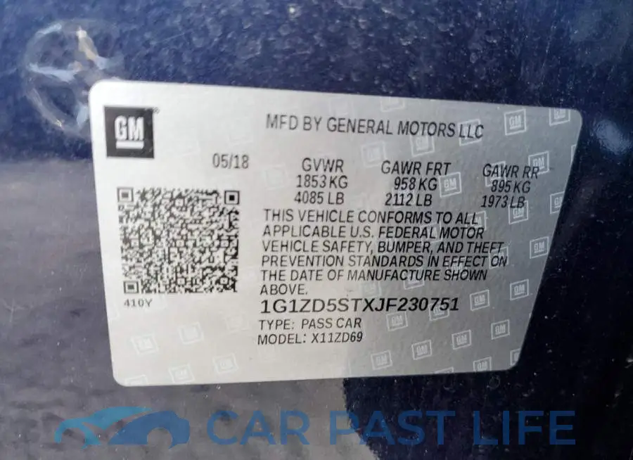 1G1ZD5STXJF230751# 12