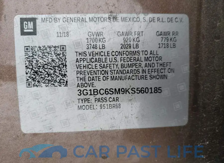 3G1BC6SM9KS560185# 13