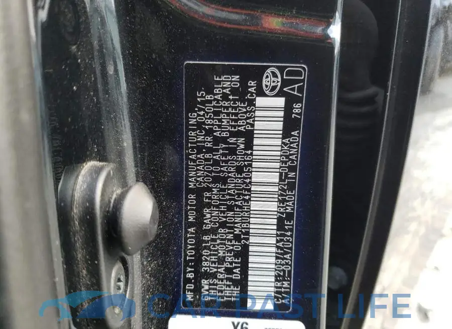 2T1BURHE4FC405164# 12