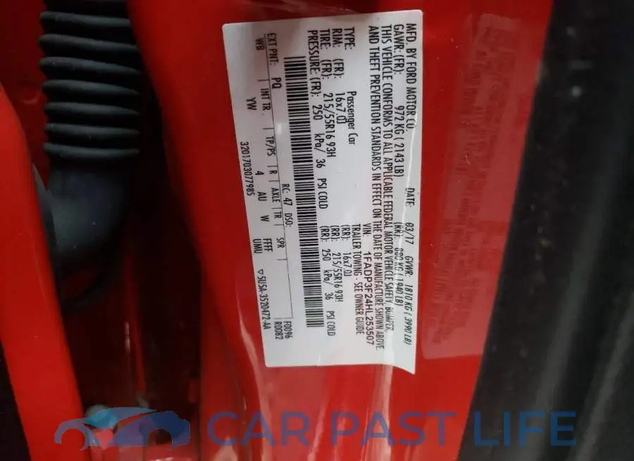 1FADP3F24HL253507# 12