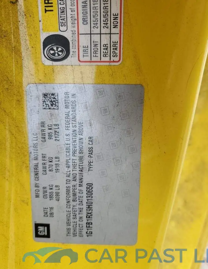 1G1FB1RX9H0130650# 12