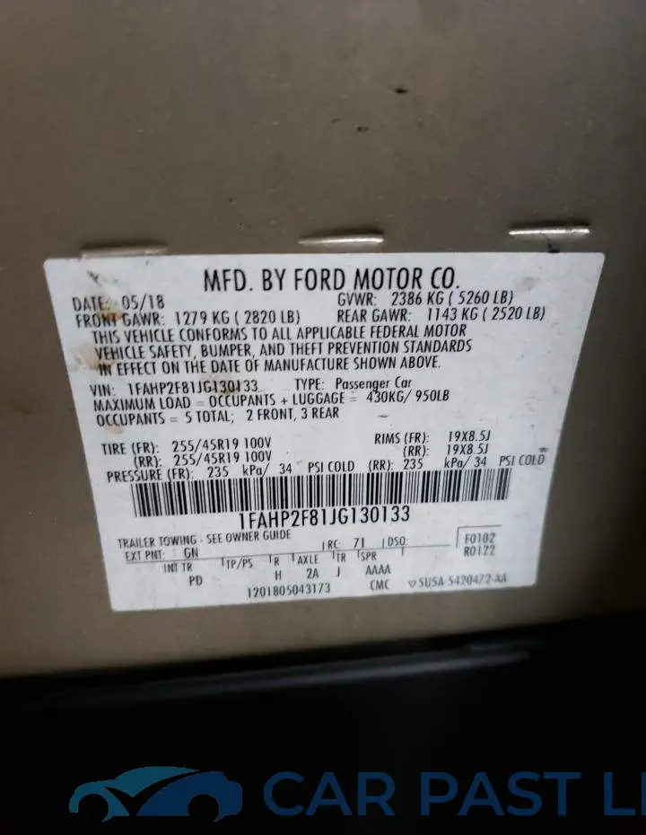 1FAHP2F81JG130133# 13