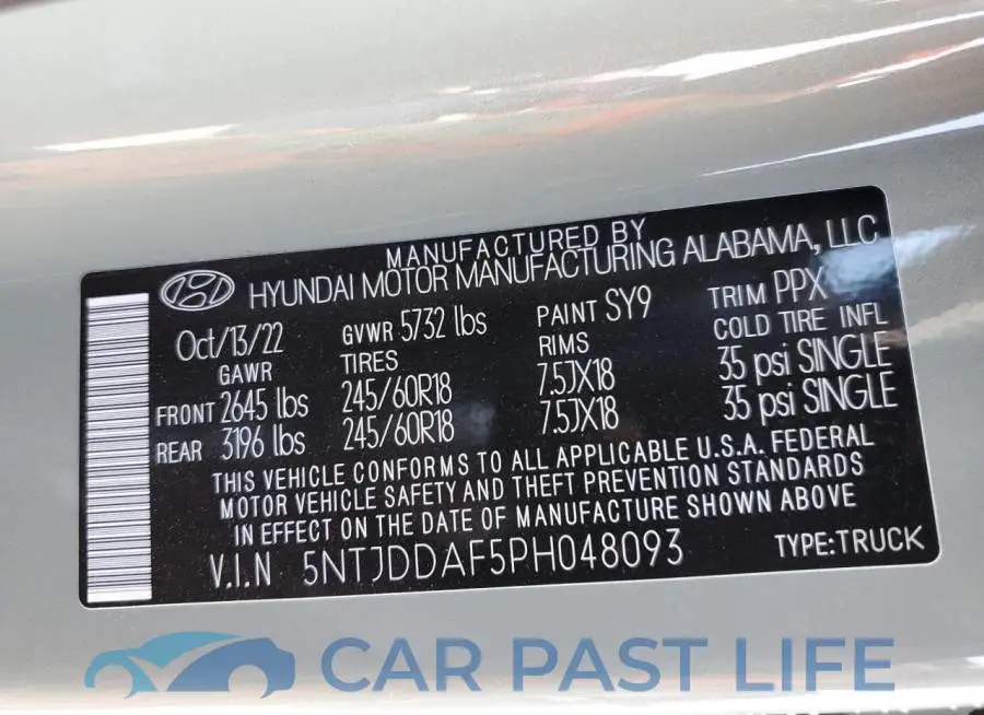 5NTJDDAF5PH048093# 12