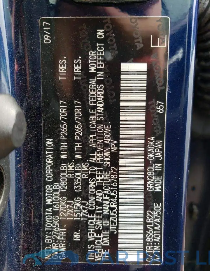JTEZU5JR4J5167872# 13
