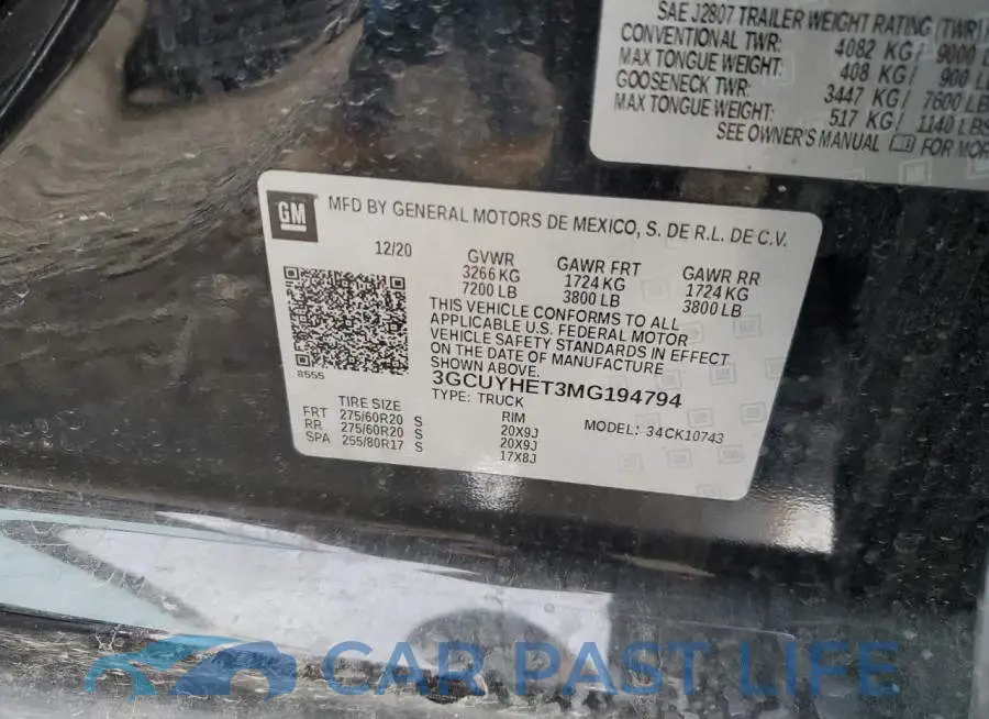 3GCUYHET3MG194794# 12