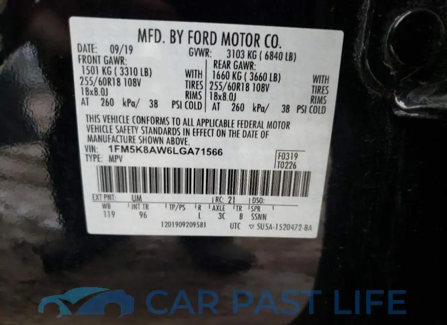 1FM5K8AW6LGA71566# 14