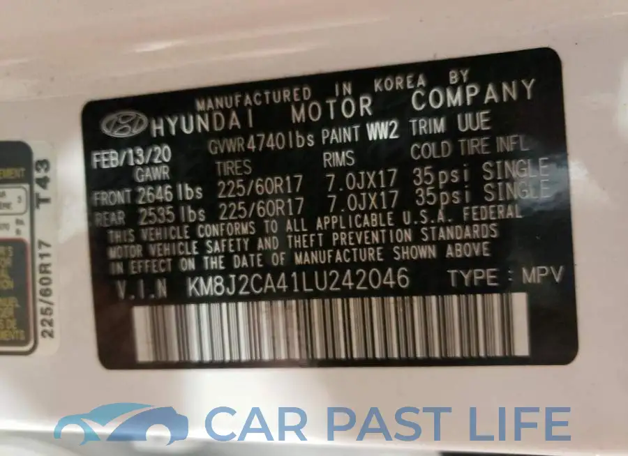 KM8J2CA41LU242046# 13