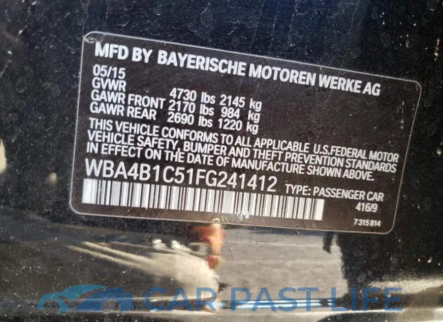 WBA4B1C51FG241412# 12