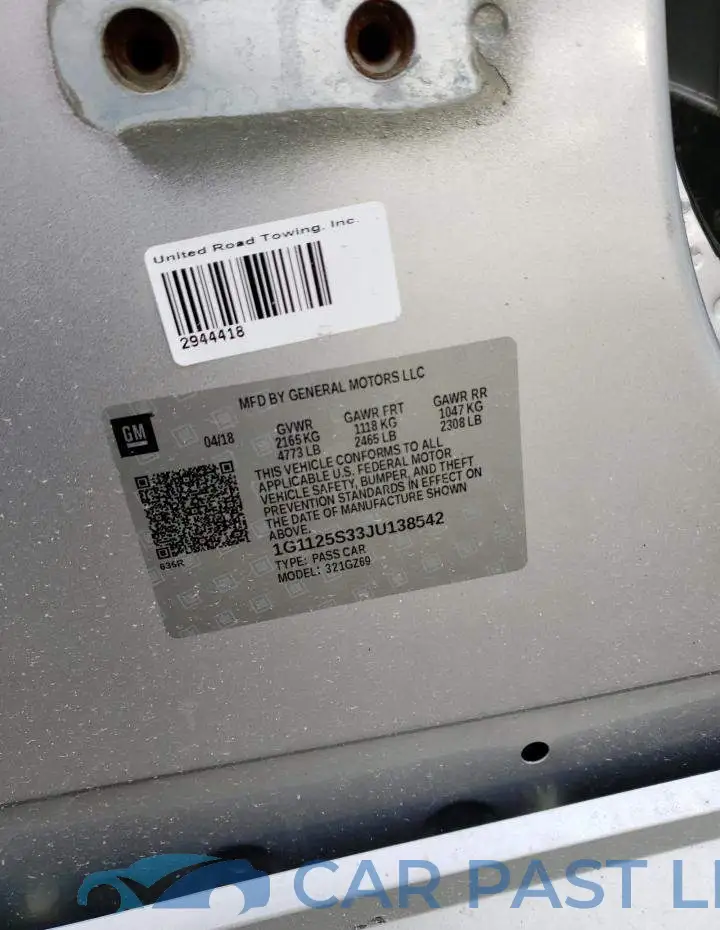 1G1125S33JU138542# 12