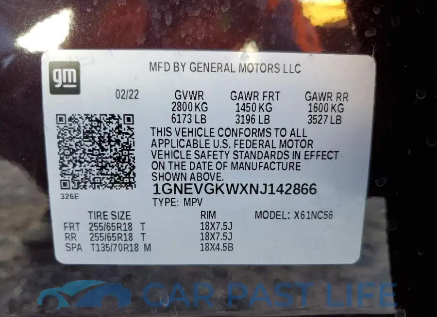 1GNEVGKWXNJ142866# 13