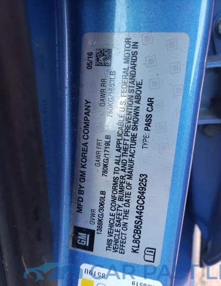KL8CB6SA4GC649253# 12