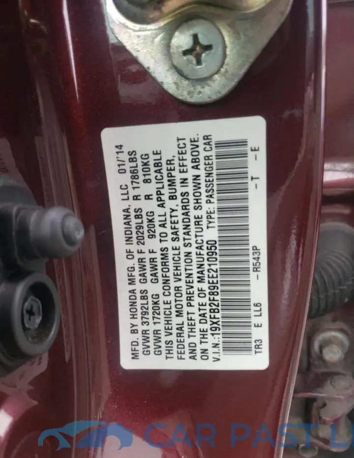 19XFB2F89EE210950# 12