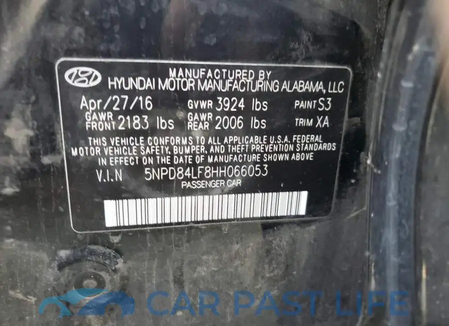 5NPD84LF8HH066053# 12