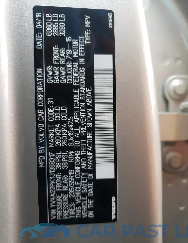 YV4A22PK1J1388317# 13