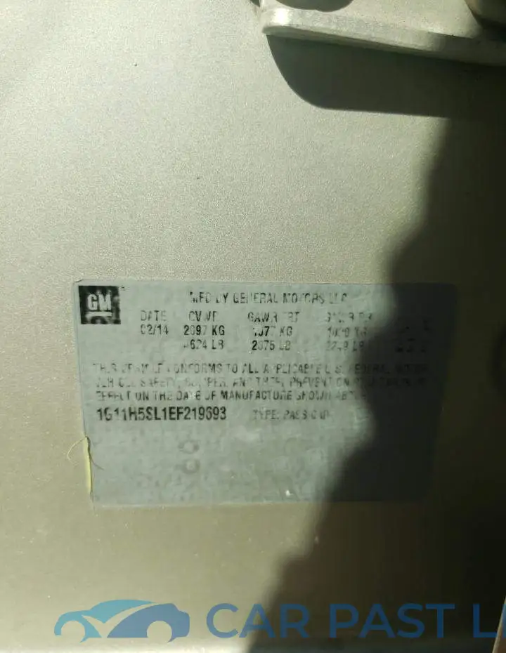 1G11H5SL1EF219693# 12