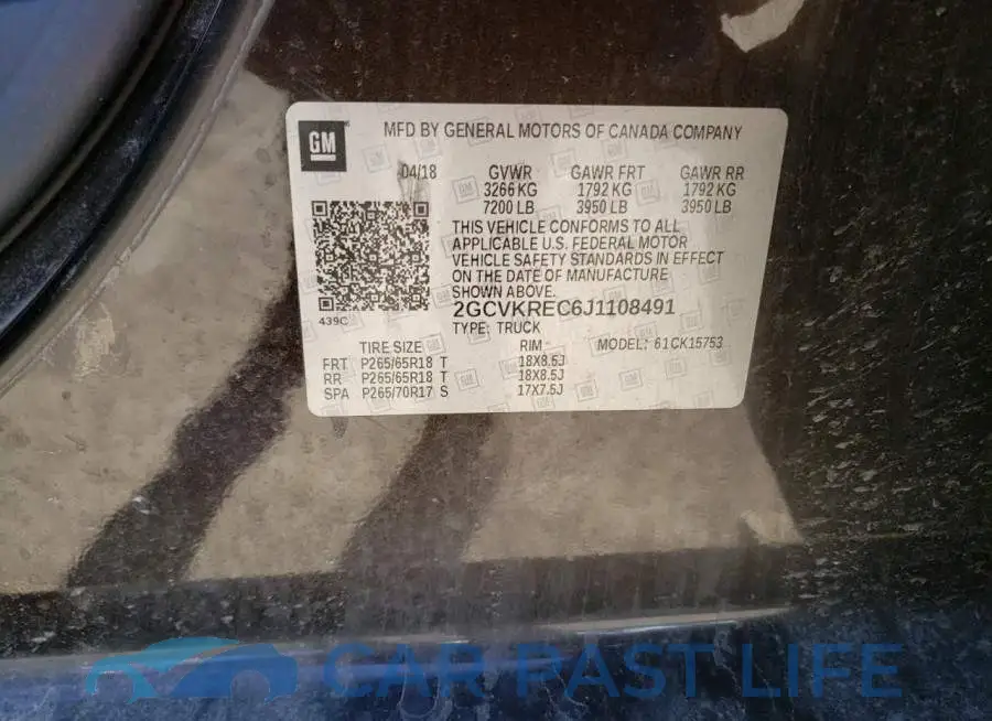 2GCVKREC6J1108491# 12