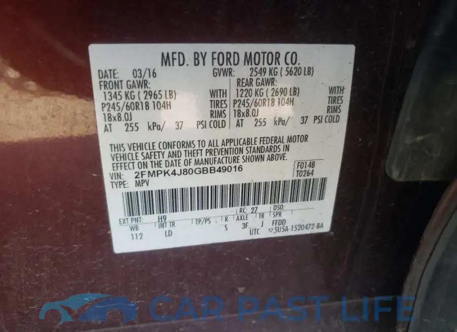 2FMPK4J80GBB49016# 12