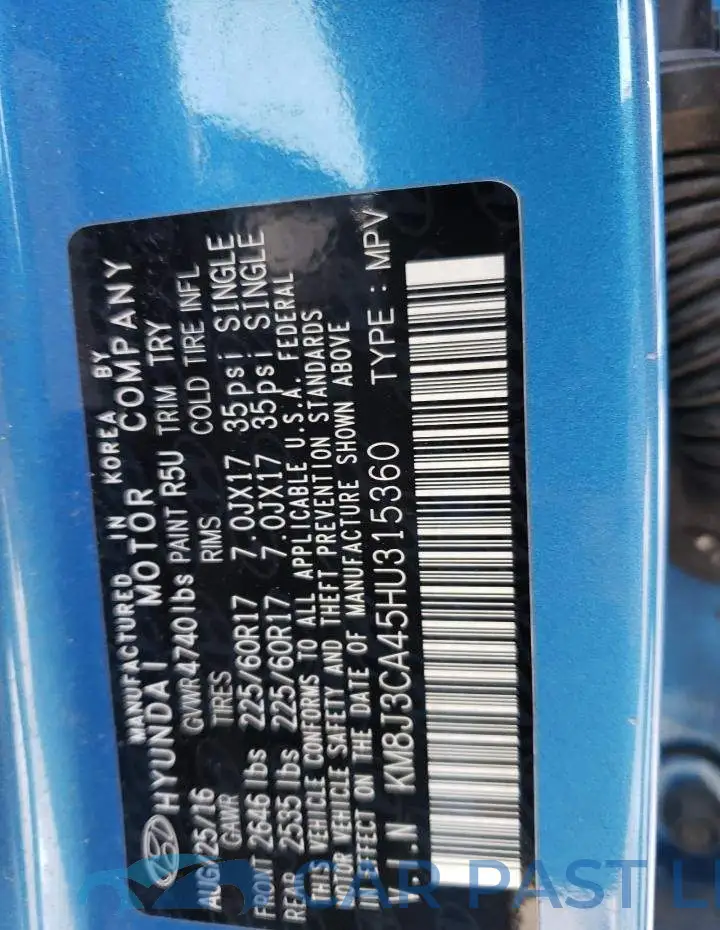 KM8J3CA45HU315360# 13