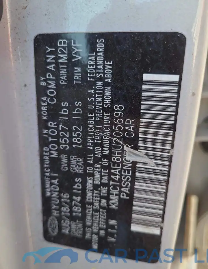 KMHCT4AE8HU205698# 12
