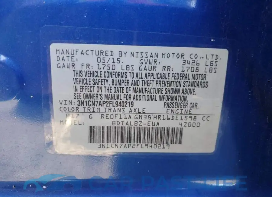 3N1CN7AP2FL940219# 12