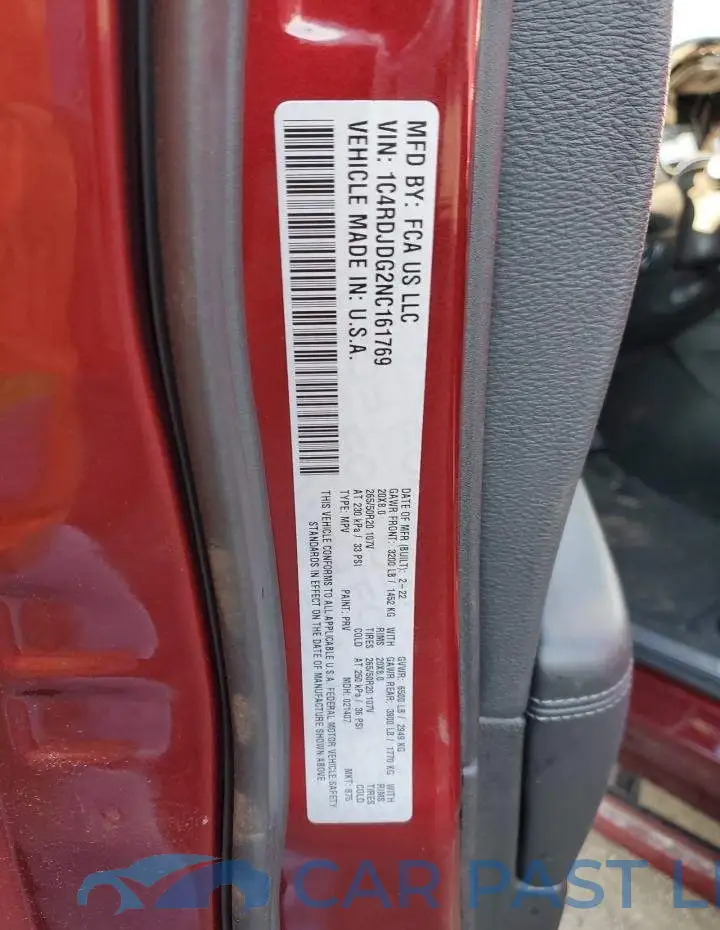 1C4RDJDG2NC161769# 13