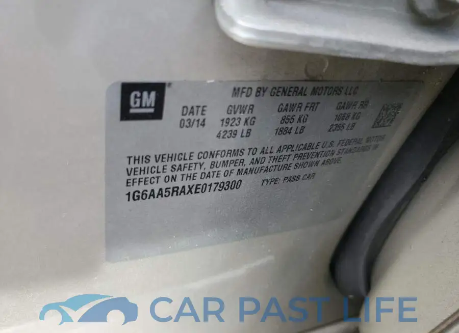 1G6AA5RAXE0179300# 12