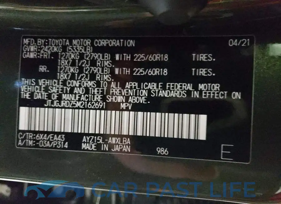 JTJGJRDZ5M2162691# 14