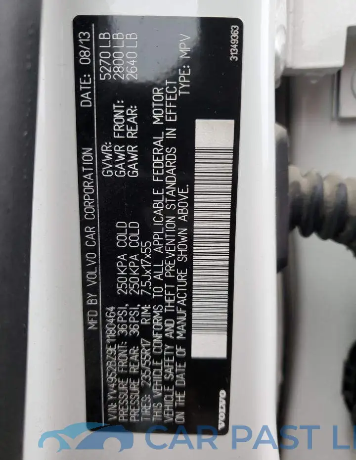 YV4952BZ9E1180464# 12