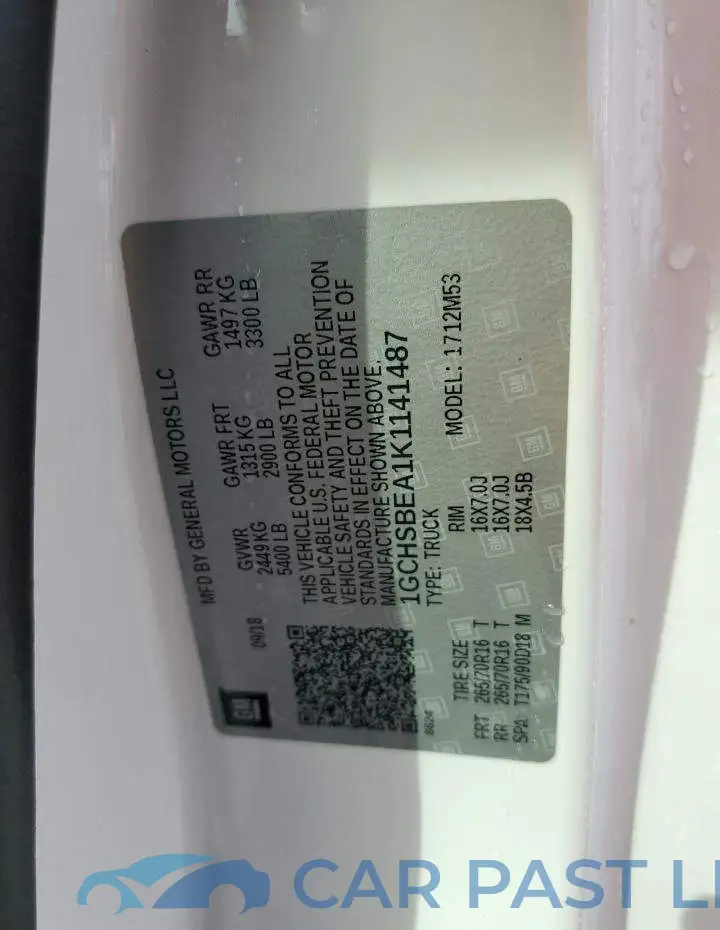 1GCHSBEA1K1141487# 10