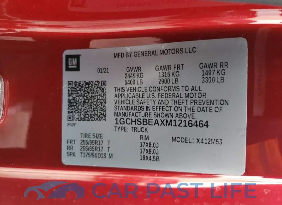 1GCHSBEAXM1216464# 12