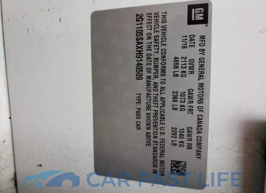 2G1105SAXH9140509# 13